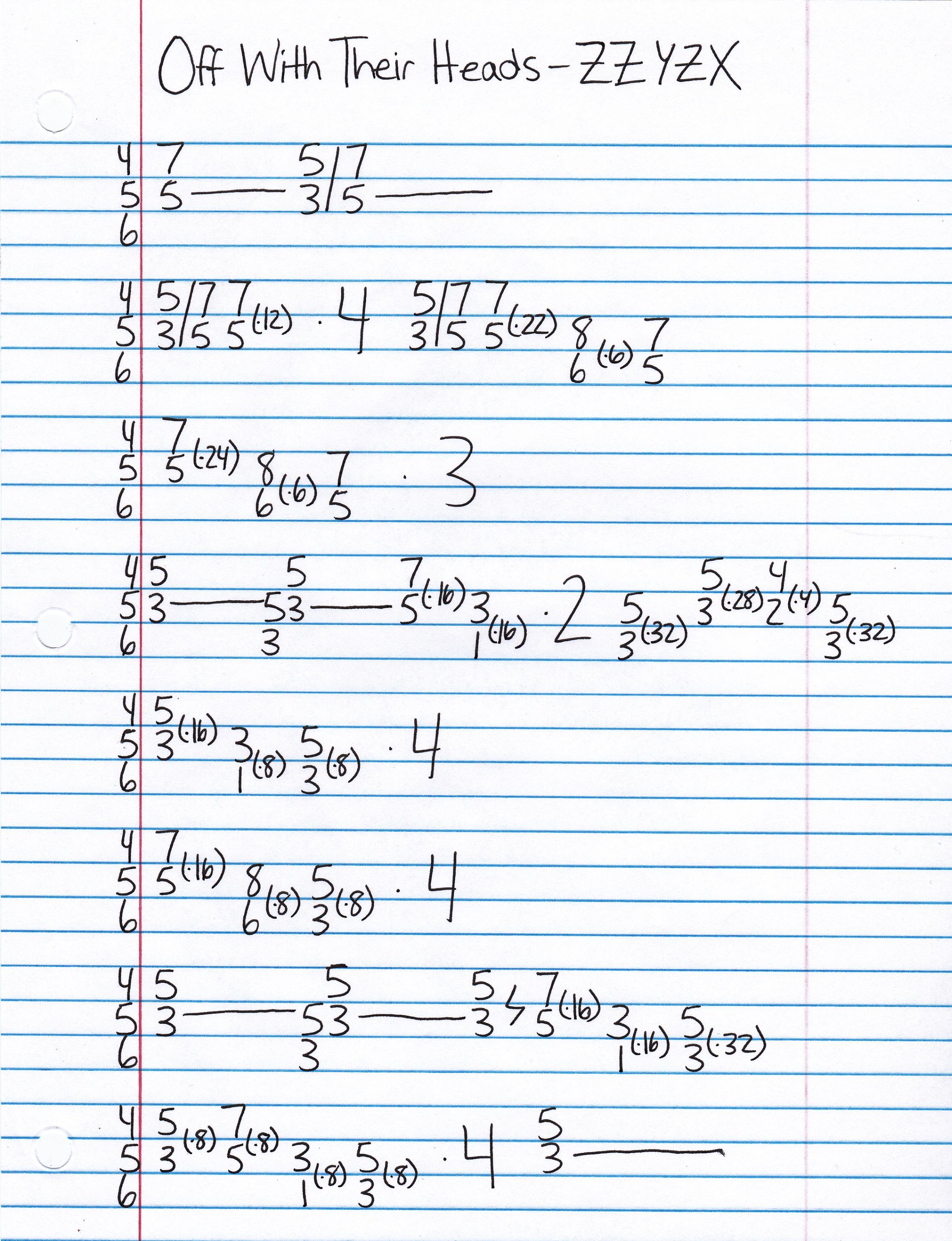 High quality guitar tab for ZZYZX by Off With Their Heads off of the album In Desolation. ***Complete and accurate guitar tab!***